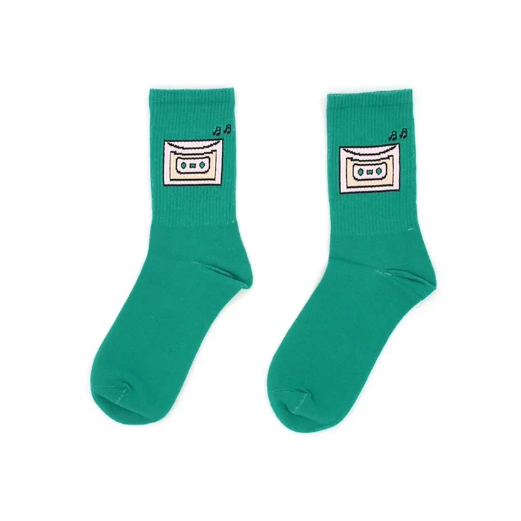 Zelené kreslené ponožky