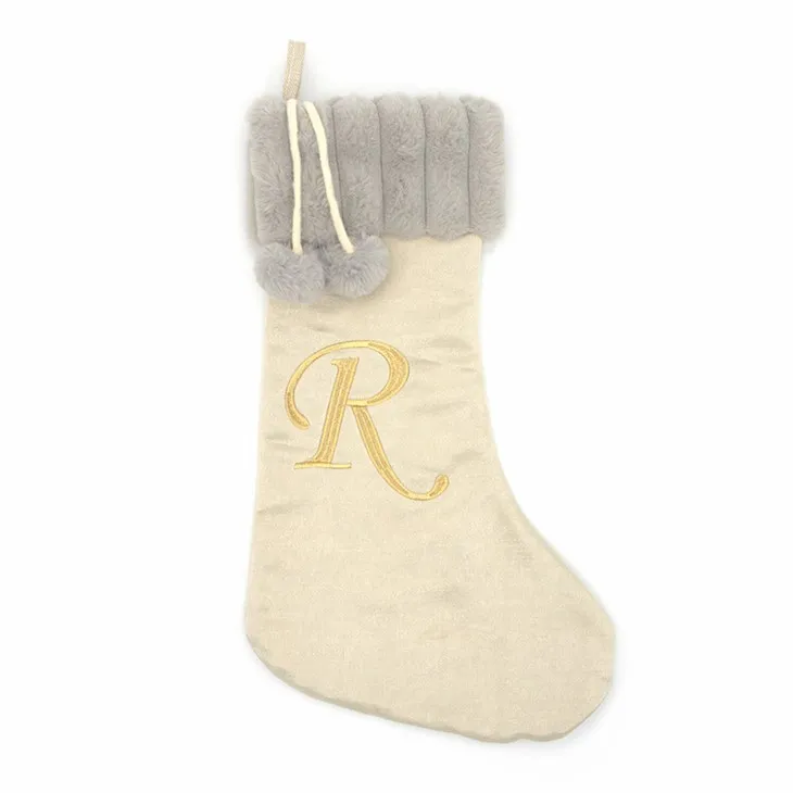 Plyšové písmenkové vianočné pančuchy