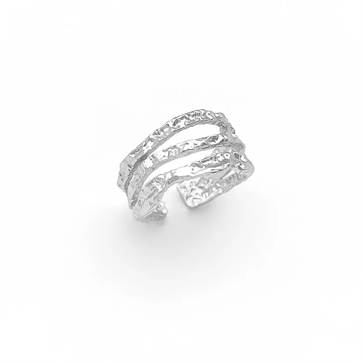 Strieborný trojitý prsteň