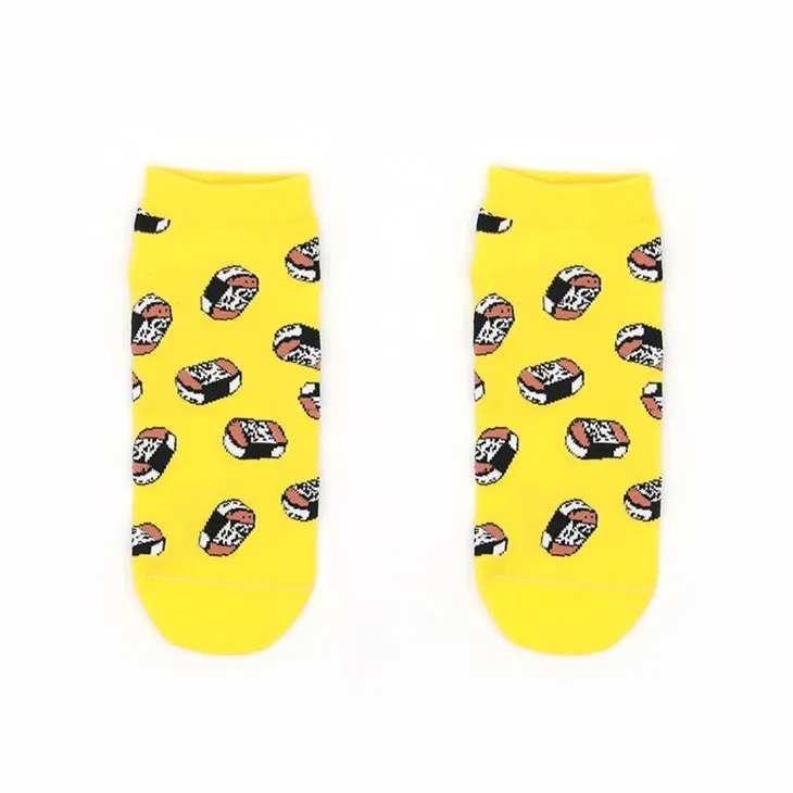 Žlté sushi bavlnené ponožky